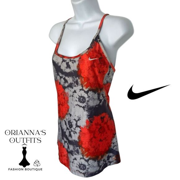 Nike Activewear Tank Top Orange Multi Women’s Medium - Picture 1 of 8